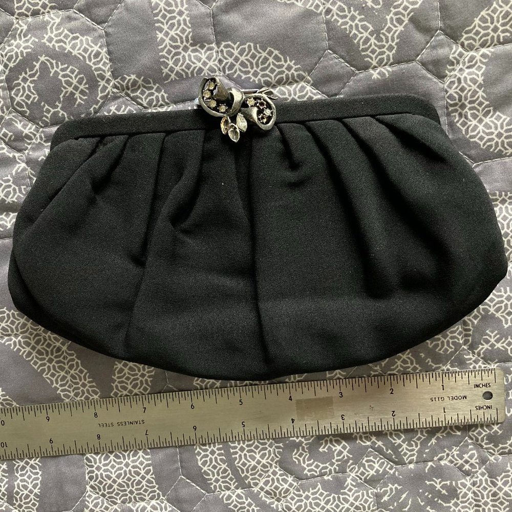 Soft Brushed Satin Black Evening Clutch - Classy Vintage by Martin